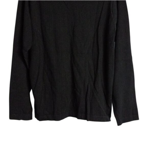 Banana Republic Size Small Black V-Neck Sweater Cotton Long Sleeve Lightweight - Picture 7 of 9